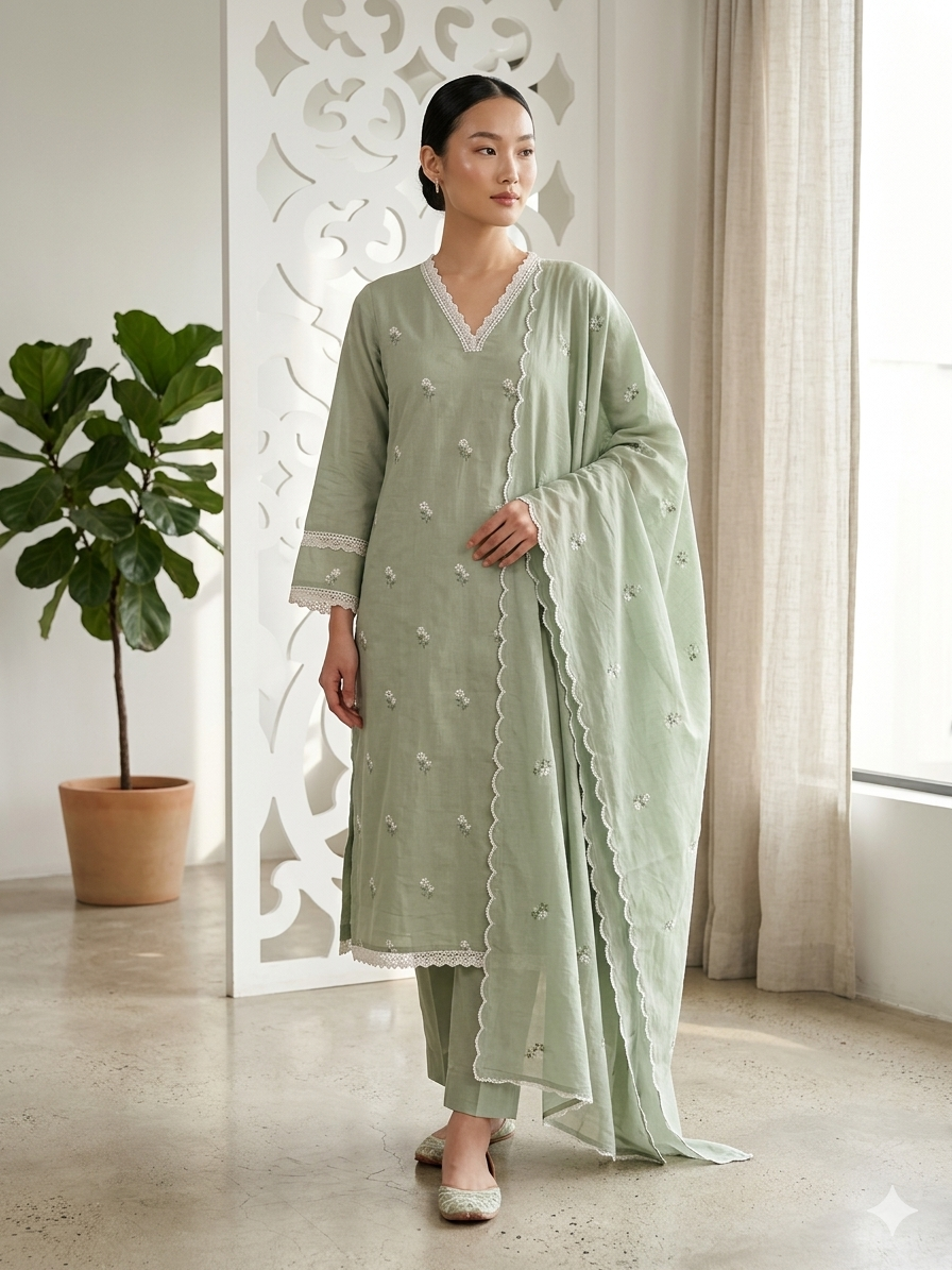 Pista Colour Cotton 3 Piece Suit 101110