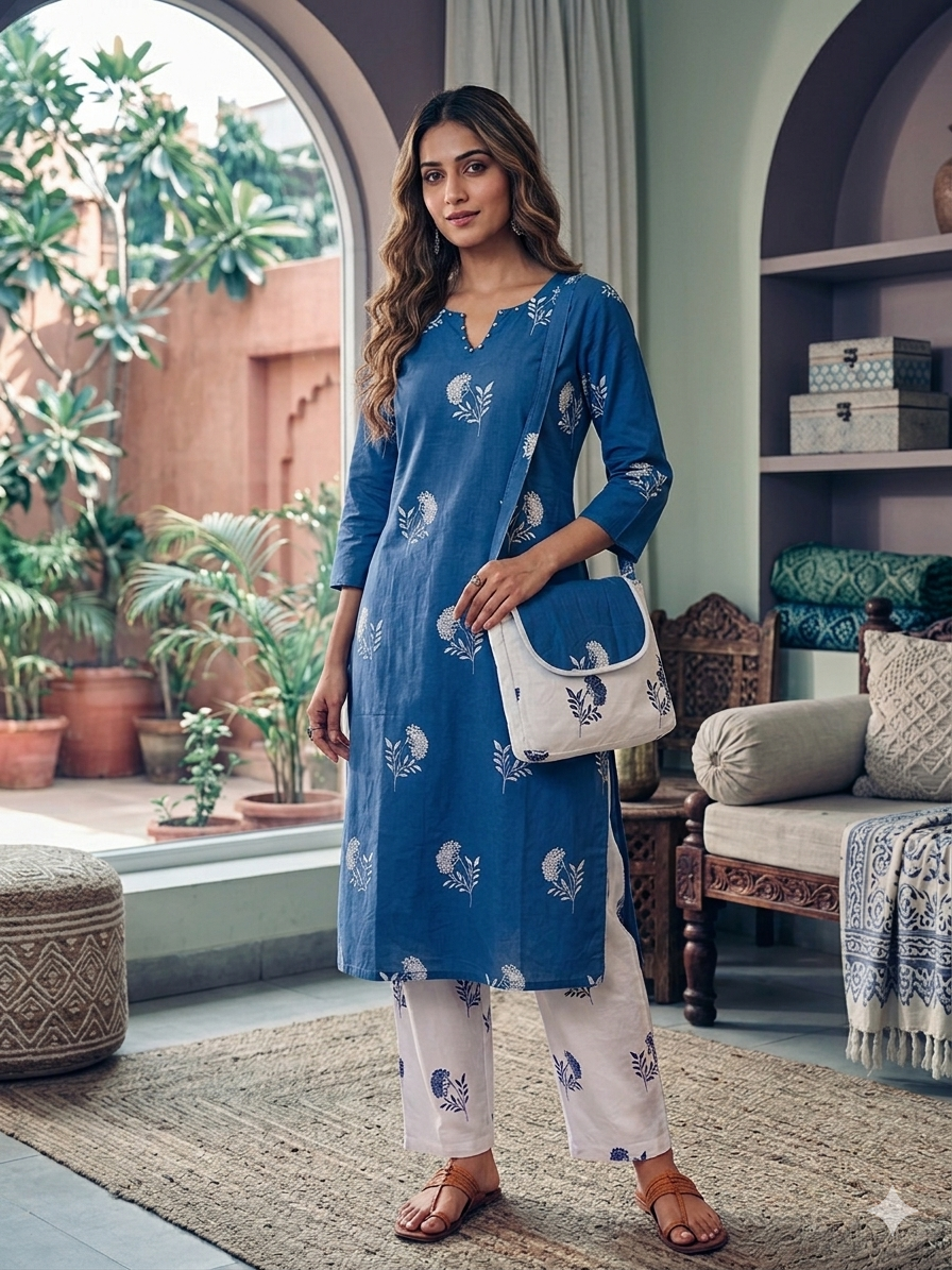 Cotton Cord Set With Side Bag 17031